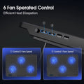 15.6-17.3Inch Laptop Cooling Pad with 6 Quiet Fans,7 Height Wind Speed Adjustable,Laptop Cooer with Mobile Phone Holder 5