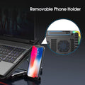 15.6-17.3Inch Laptop Cooling Pad with 6 Quiet Fans,7 Height Wind Speed Adjustable,Laptop Cooer with Mobile Phone Holder 6